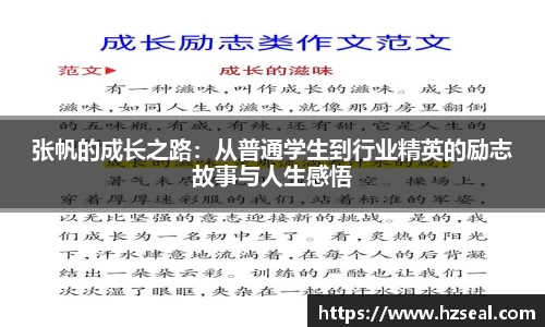 张帆的成长之路：从普通学生到行业精英的励志故事与人生感悟